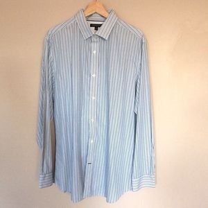 Banana Republic Men's Shirt White Blue Striped